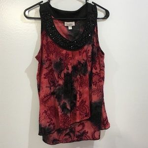Dark Red and Black Blouse